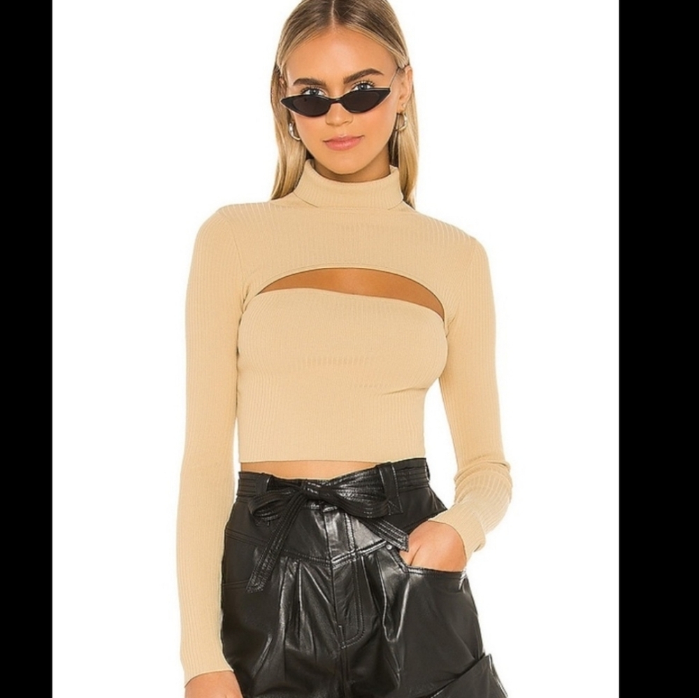 Superdown Cutout Sweater In Toast Size M